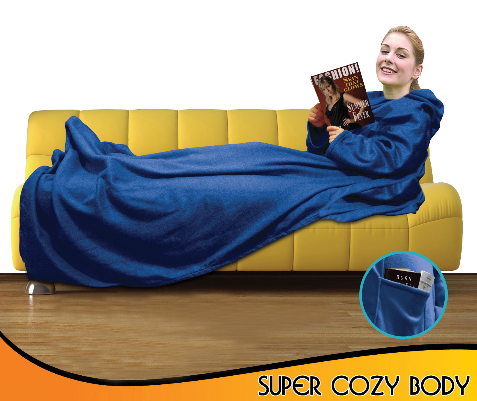 SNUGGIE – שמיכת פליז עם שרוולים ONE SIZE  180x137 ס